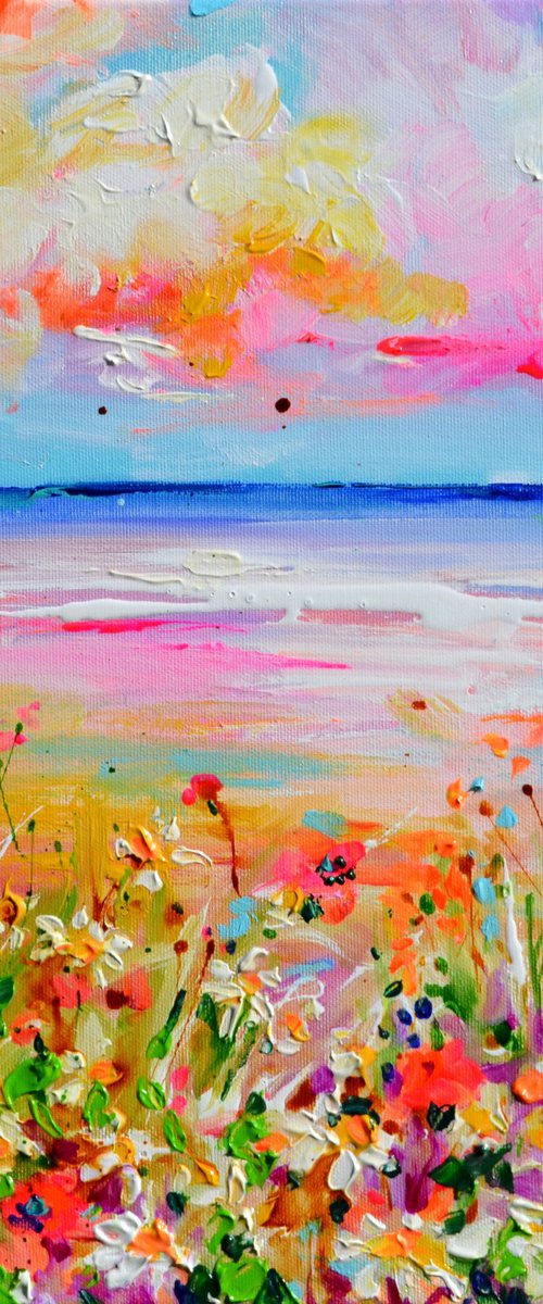 Wild Beach Sunset Poppy Field by Soos Roxana Gabriela