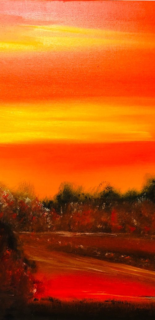 Red landscape by Nataliia Krykun