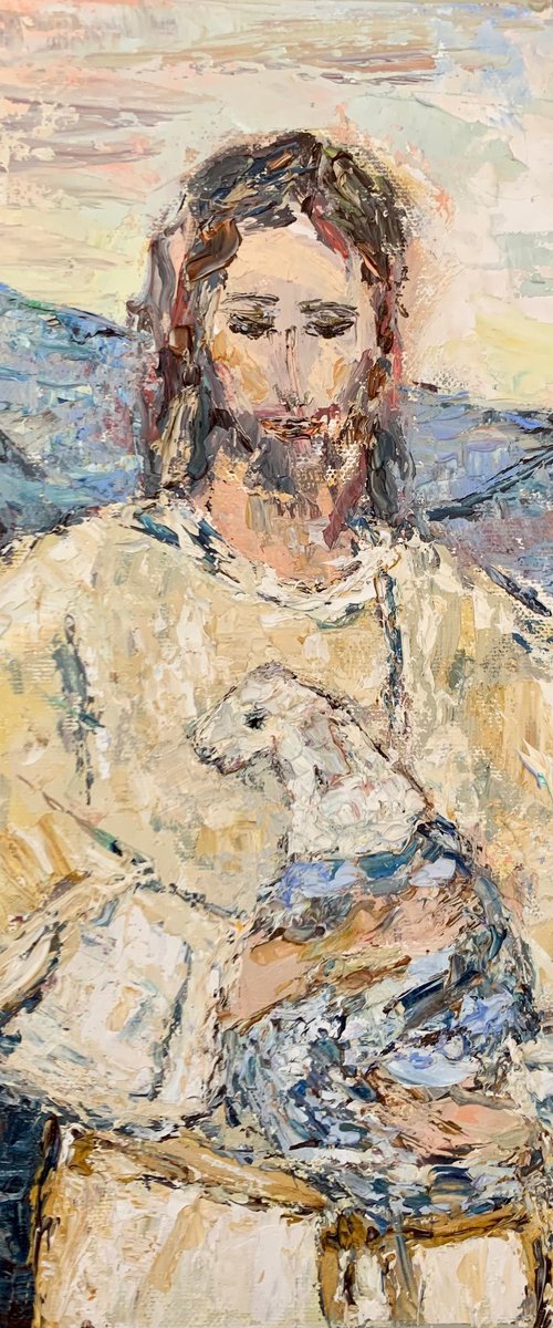 Jesus and the lamb by Vilma Gataveckienė