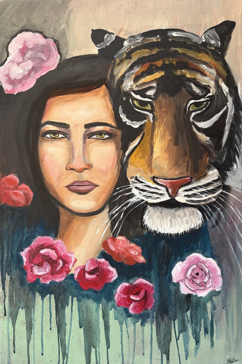 Impressionistic Portrait Acrylic Painting By Aisha Haider, 20 X 30, In Her Eyes, Original Artwork