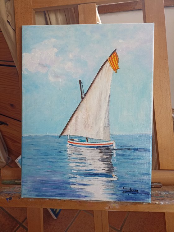 Boat, sea and reflections