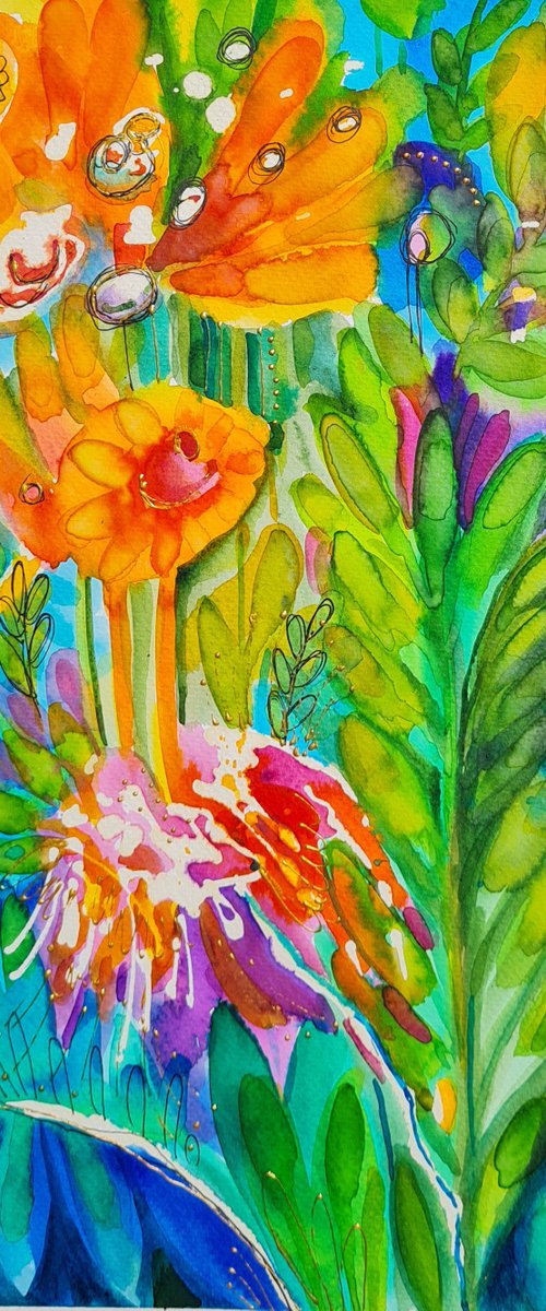 Summer garden 3. (30x40cm) by Simon Tünde