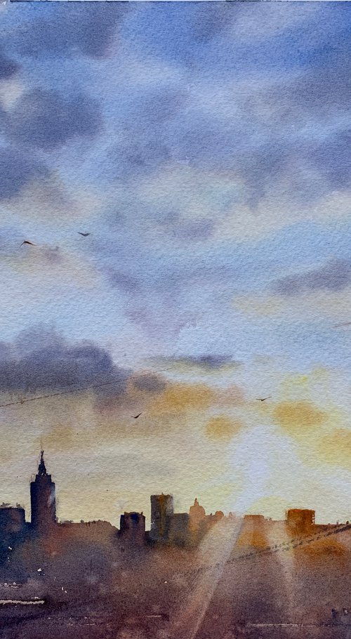 Sunset over Moscow by Eugenia Gorbacheva