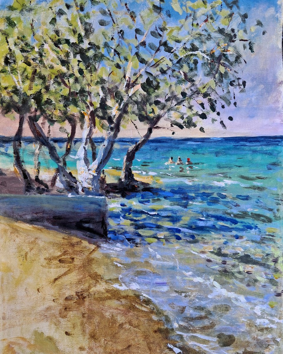 The Trees And The Swimmers By Dimitris Voyiazoglou, 17 X 20, Artwork For Sale On Artfinder