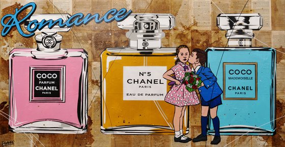 Kiss of Chanel 190cm x 100cm Textured Book Page Urban Pop Art