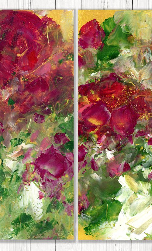 Promise Garden - diptych - 2 paintings by Kathy Morton Stanion