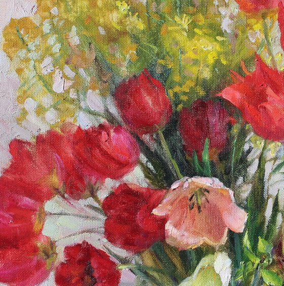 Still life with spring flowers