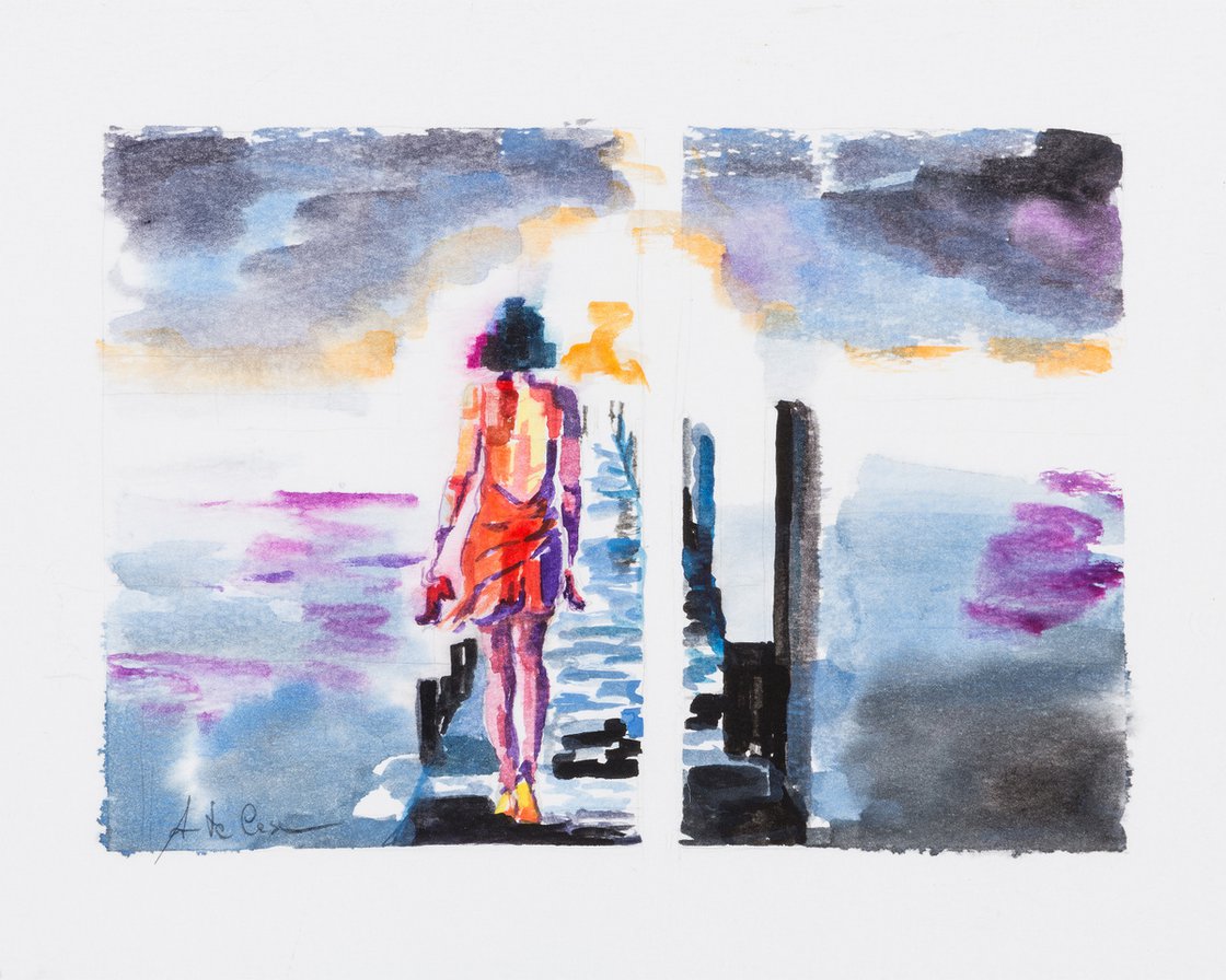 Oltre l'orizzonte 1 Watercolour by Assunta Cassa | Artfinder
