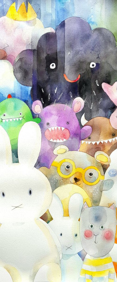 Noo dolls / 56x76 cm by Yuliya  Martynova