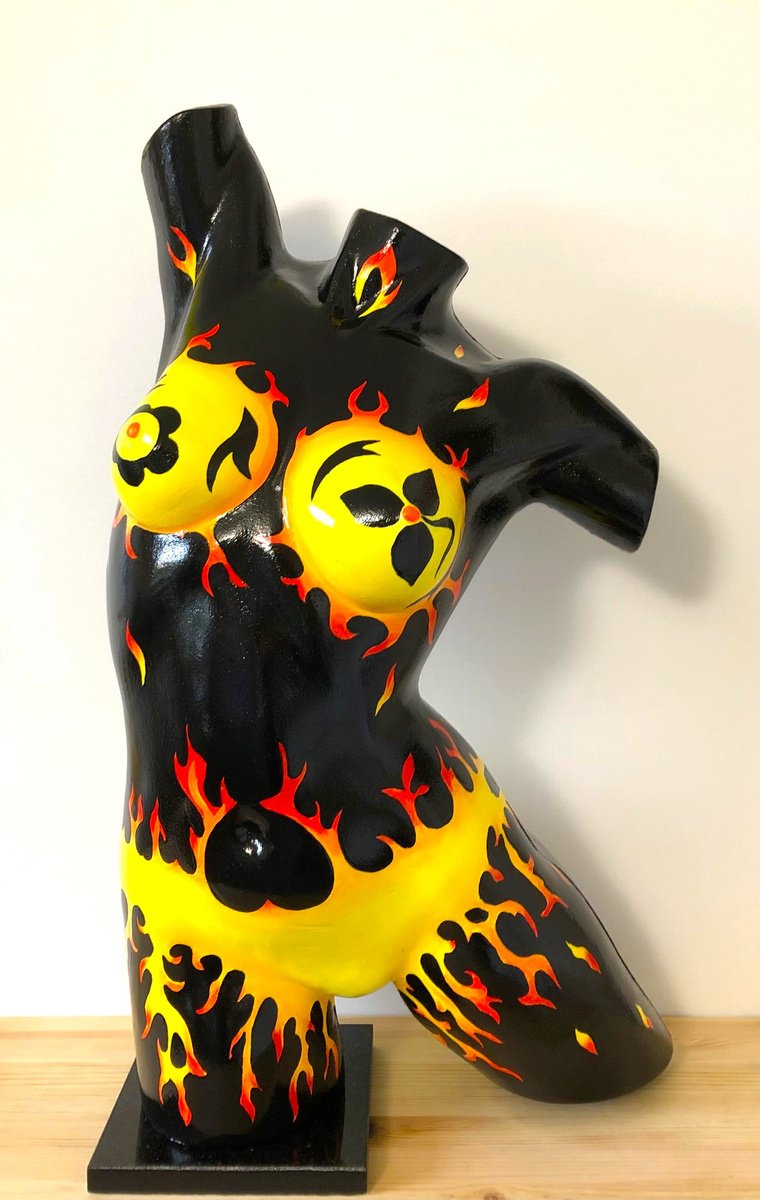 Expressive Portrait Sculpture By Lena Smirnova, 18 X 31", Hot Girl, Original Artwork