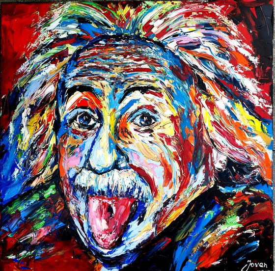 Abstract portrait of Einstein