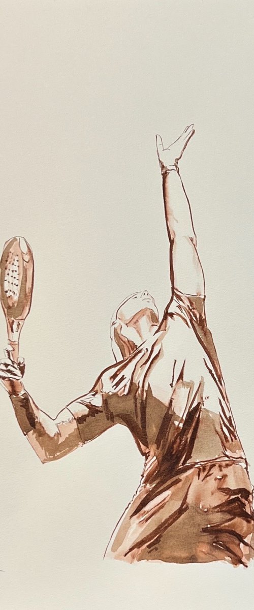 Padel Player 1 drawing by Anastassia Markovskaya