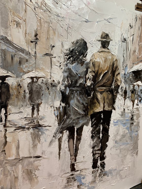 Love couple, shared path.