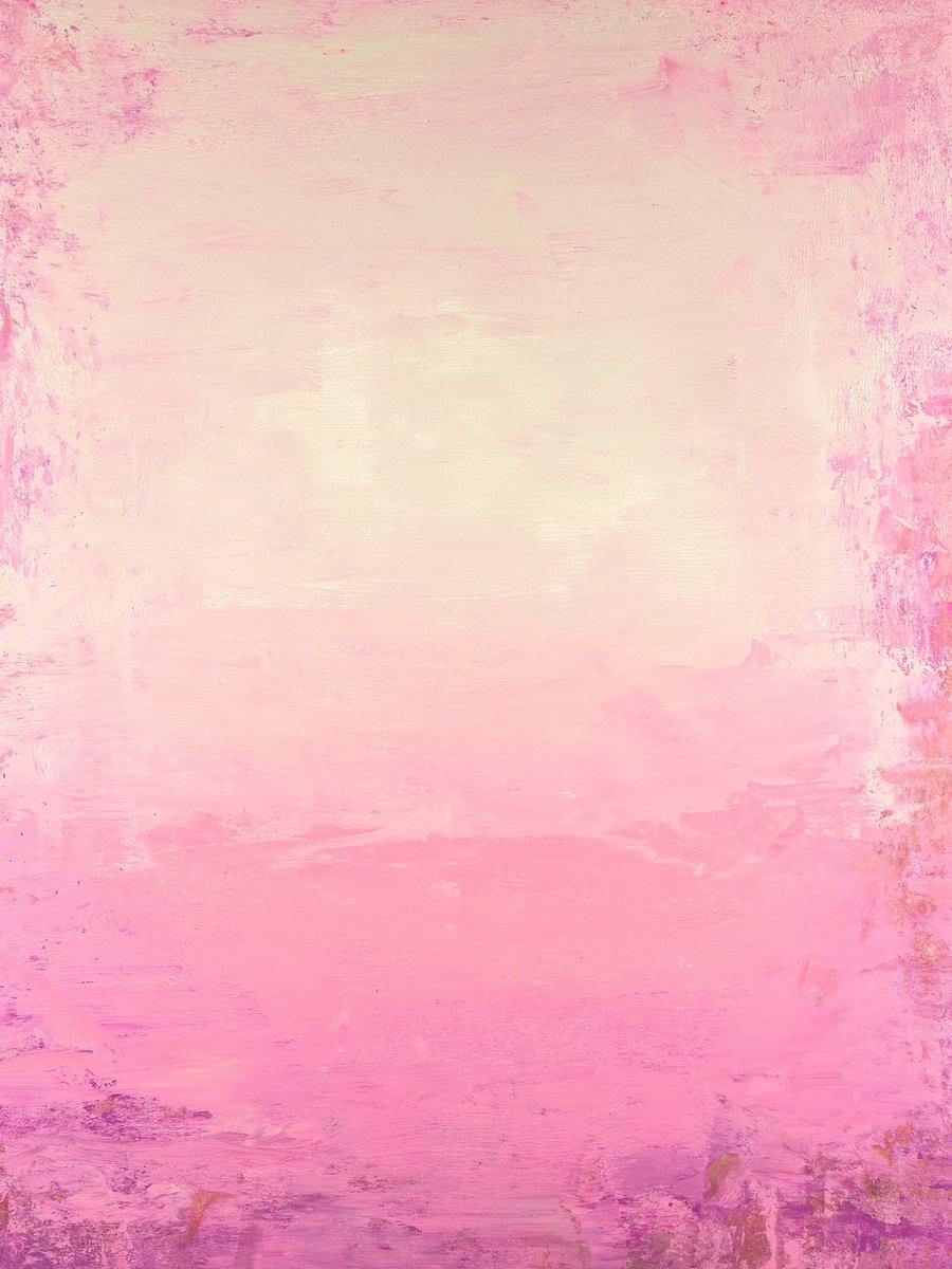 Soft Magenta 230107, peach pink and white abstract color field. by Don Bishop