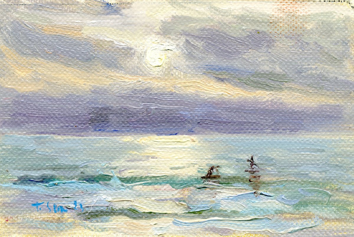 Hove Beach 03 By Tanya Sun, 8 X 6, Artwork For Sale On Artfinder
