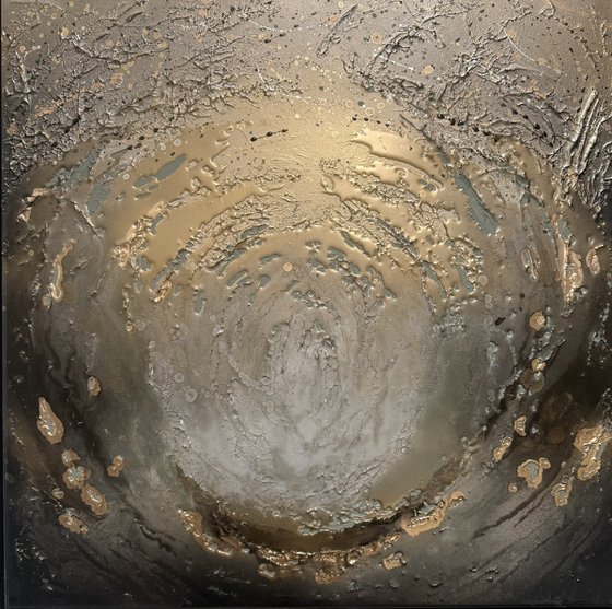 Gold And Green Abstract Painting – Gold Sage