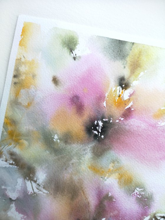 Pastel color floral painting Flower secret