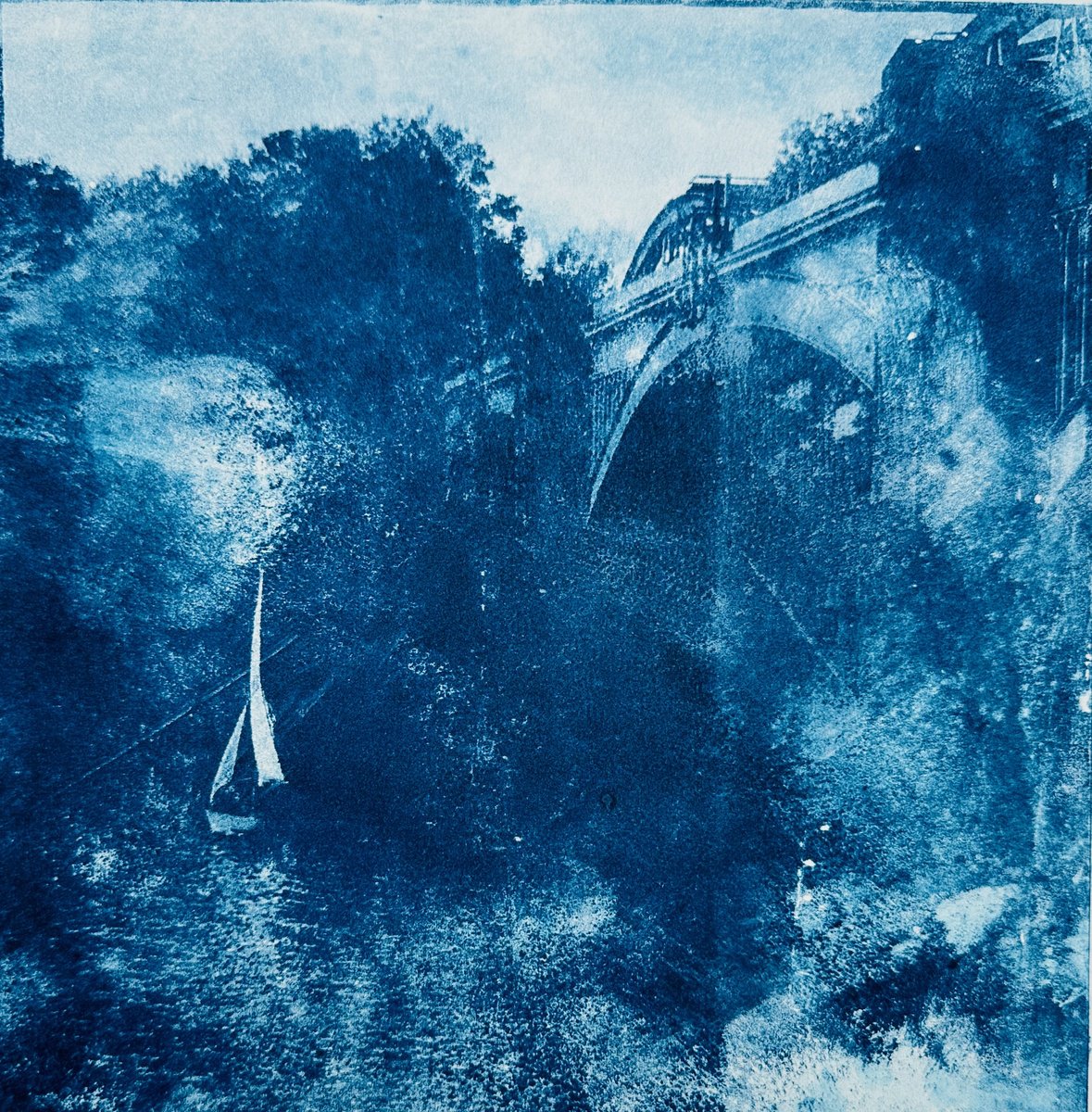 Landscape Limited Edition Print By Diane Mclellan, 14 X 14, Sailing On The Thames Framed, Original Artwork