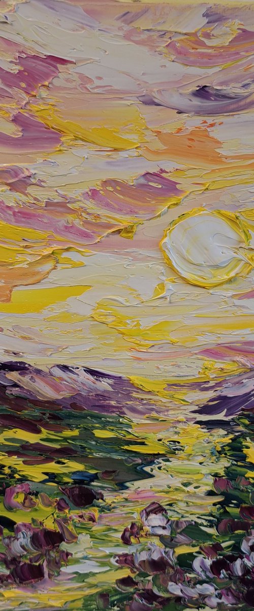 Sunrise impasto painting by Oksana Fedorova