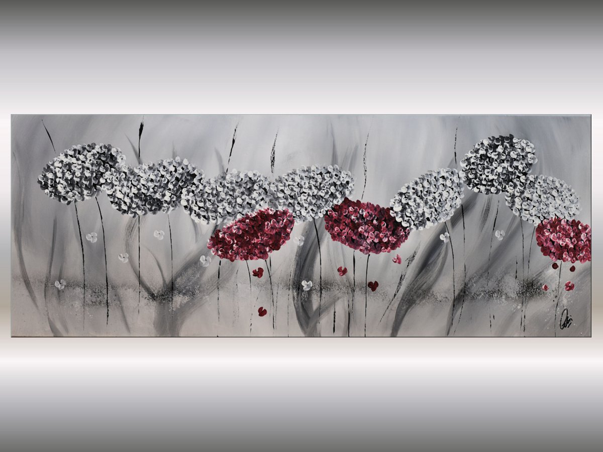 Hydrangea II - Abstract acrylic painting, Abstract Flowers by Edelgard Schroer