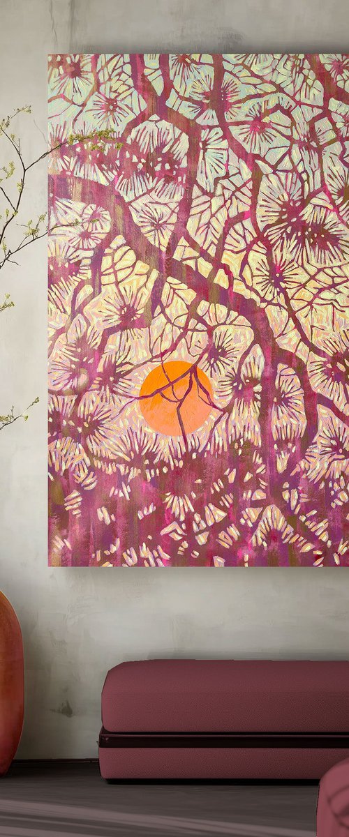 Coniferous Branches at Sunset by Ekaterina Prisich