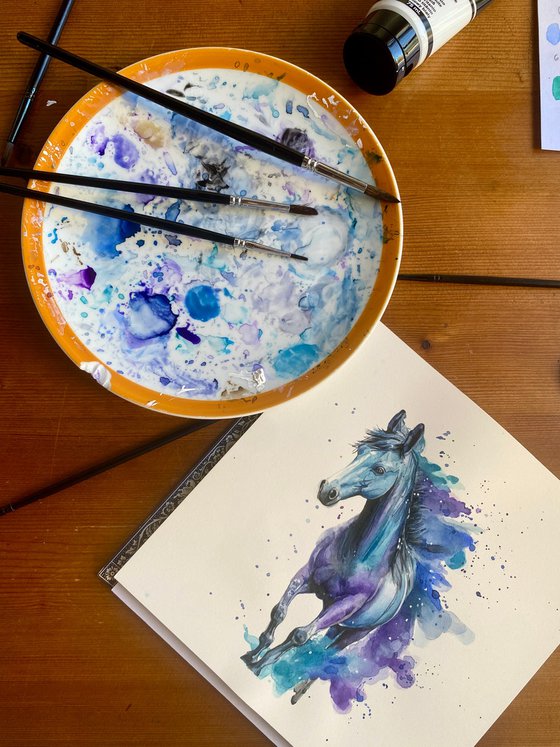 Colourful Horse Watercolour