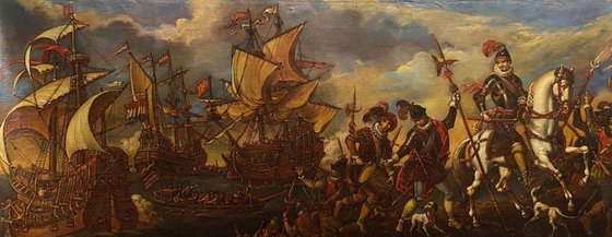 The landing of the Spanish