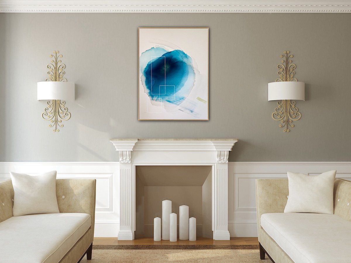 Abstract Acrylic Painting By Ryoko Minamitani, 25 X 33", Mind Journey 2, Original Artwork