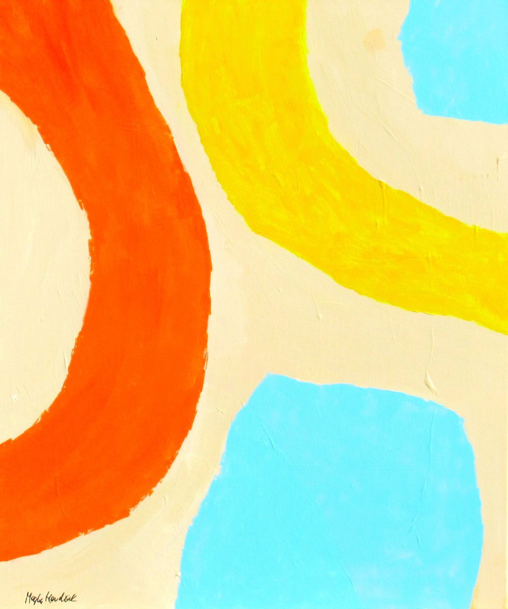 Abstract Acrylic Painting By Megha Hendrick., 20 X 24", Jovial Gesture., Original Artwork