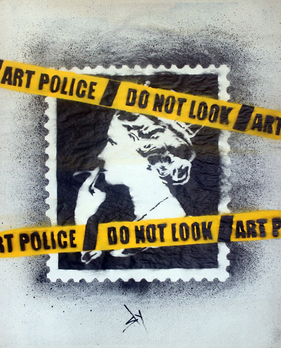 Urban And Pop Painting , Art Police (U) By Juan Sly, 23 X 30, Artwork For Sale On Artfinder
