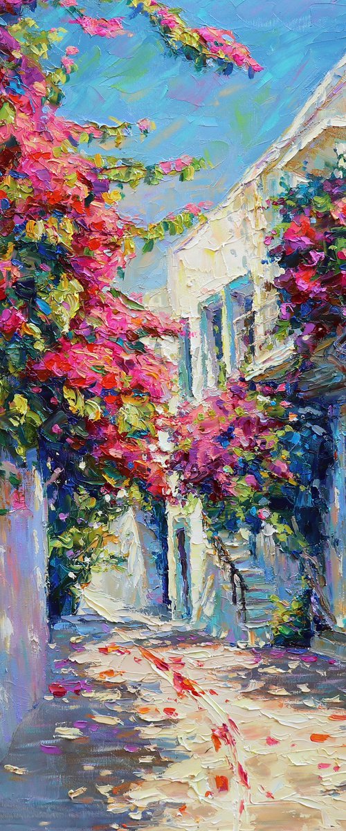 "Courtyard  in  Flowers" by Evgeny Chernyakovsky