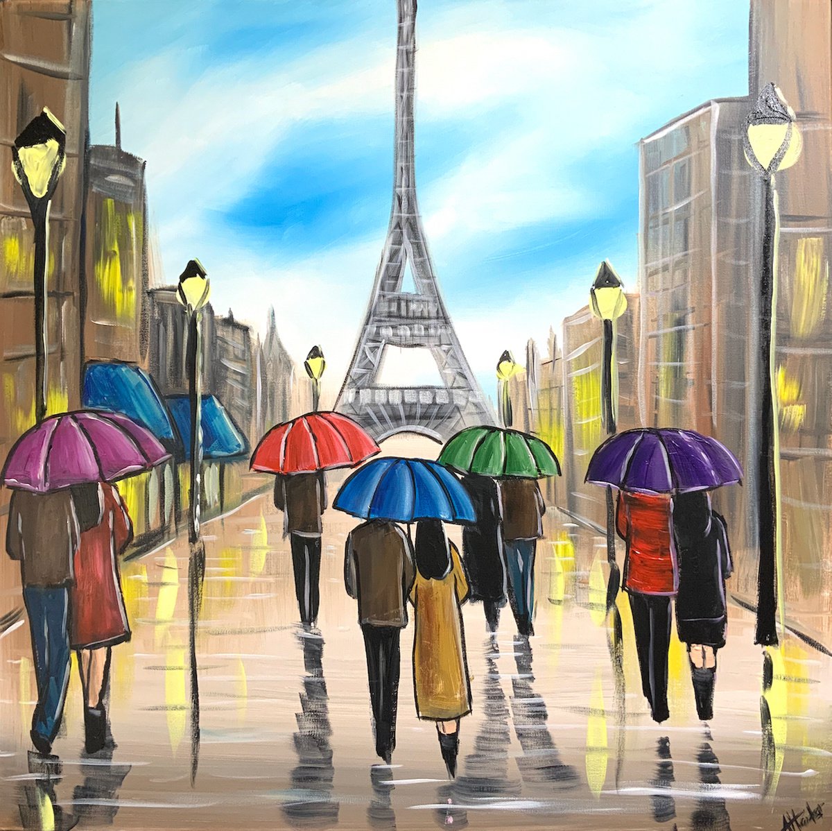Colourful Paris Umbrellas by Aisha Haider