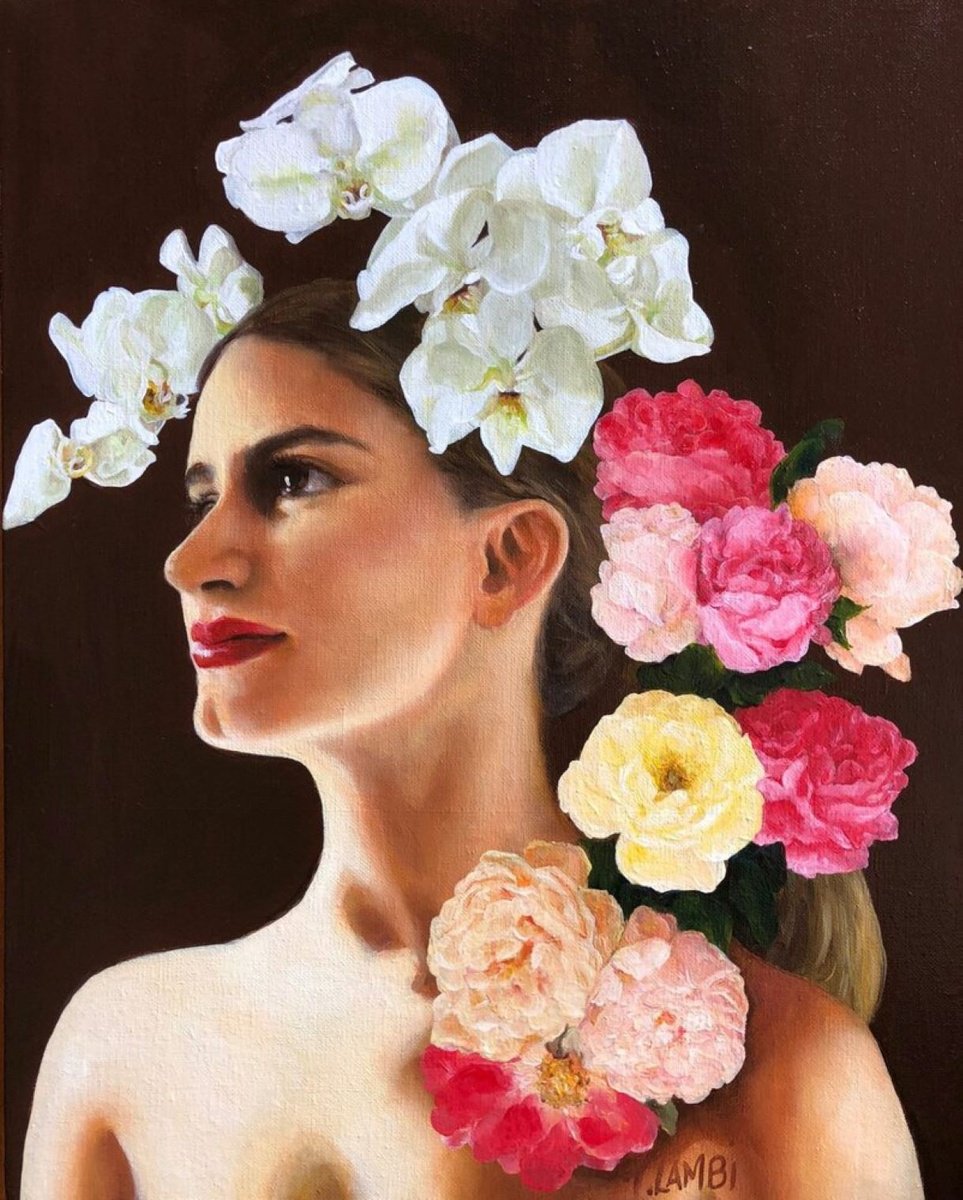 Photorealistic Portrait Oil Painting By Trisha Lambi, 16 X 20", Fairy Child, Original Artwork