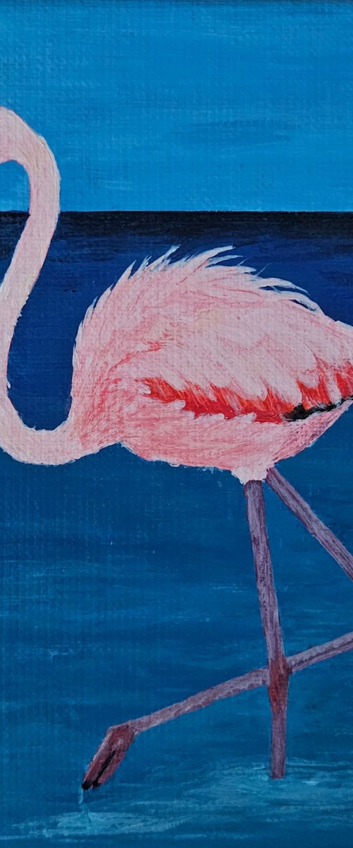 standing flamingo by Denise Martens