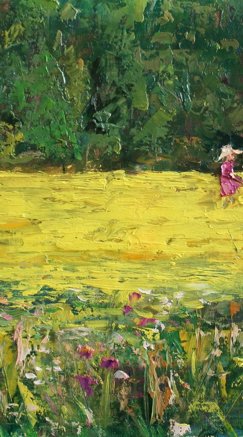 Summer, flowers on the meadows, inspiration. PLEIN AIR #3 /  ORIGINAL PAINTING by Salana Art