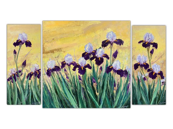 Irises at Sunrise A2,A1,A3   80x140cm