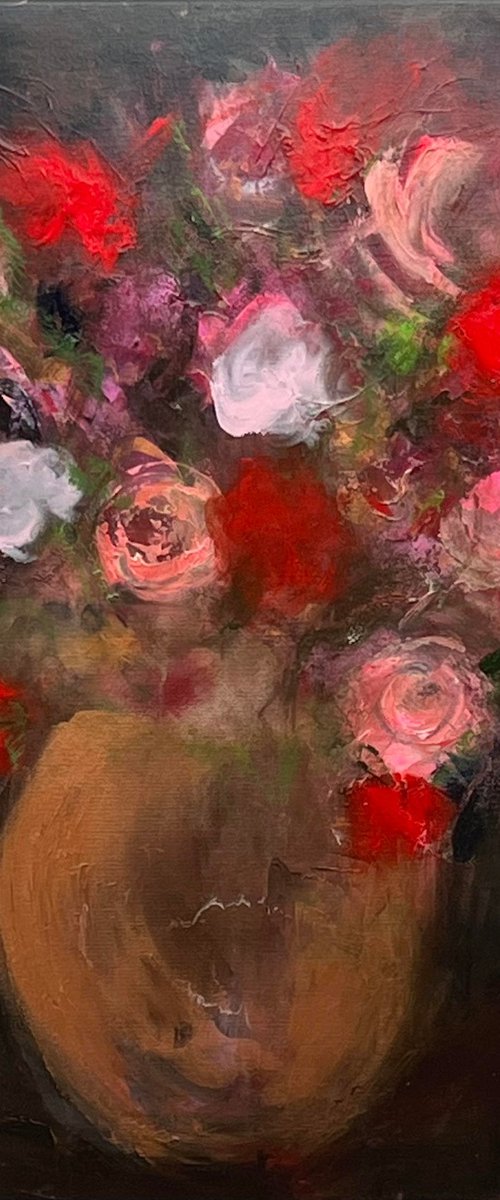 Walnut Roses (70cm x 70cm) by Antonia Thompson