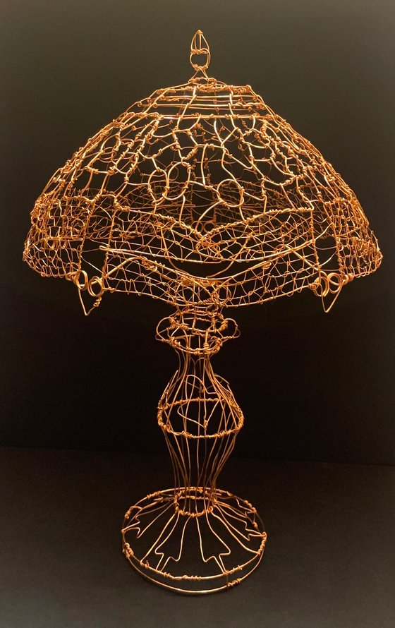 Tiffany Lamp Copper Sculpture