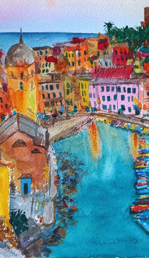 Cinque-Terre Italy, Vernazza by Salana Art / Svetlana Samovarova