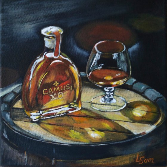 A man's still life with cognac