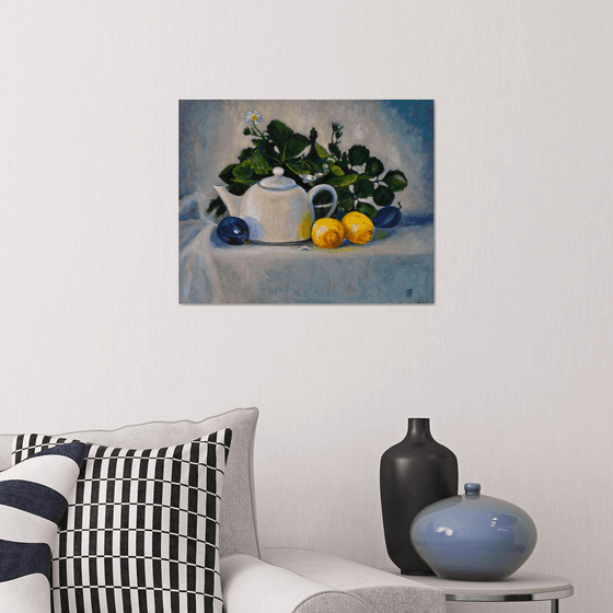 Still Life With Strawberry Flowers