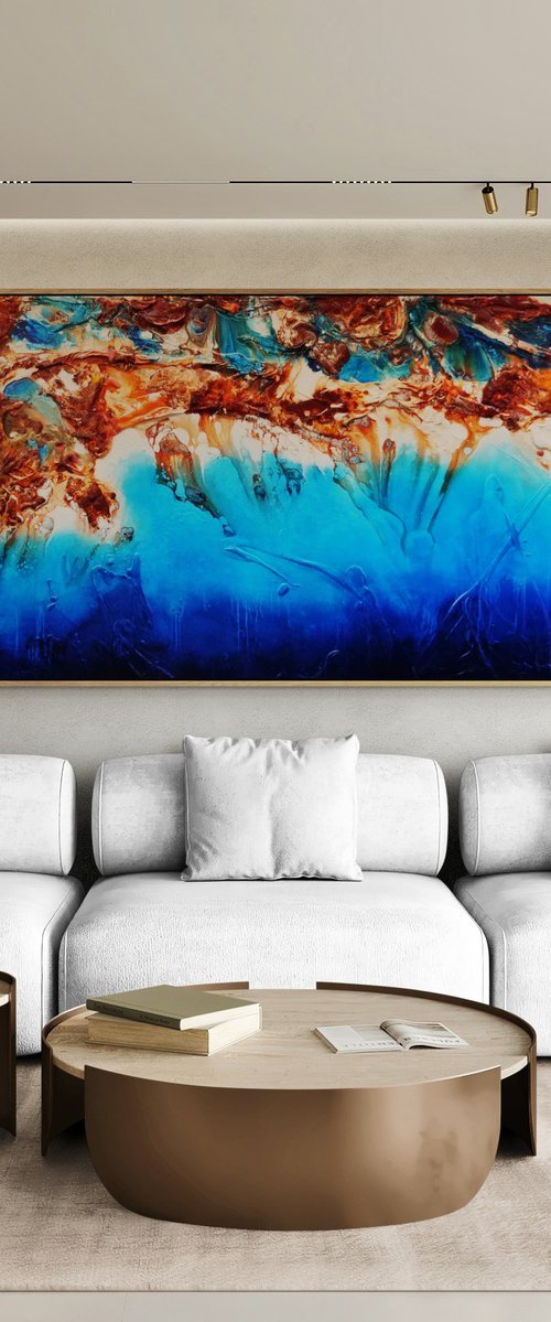 Raw Coast 240cm x 100cm Textured Abstract Art by Franko