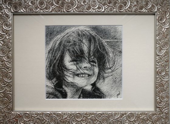 CHILD - drawig on paper, portrait, gift, home decor