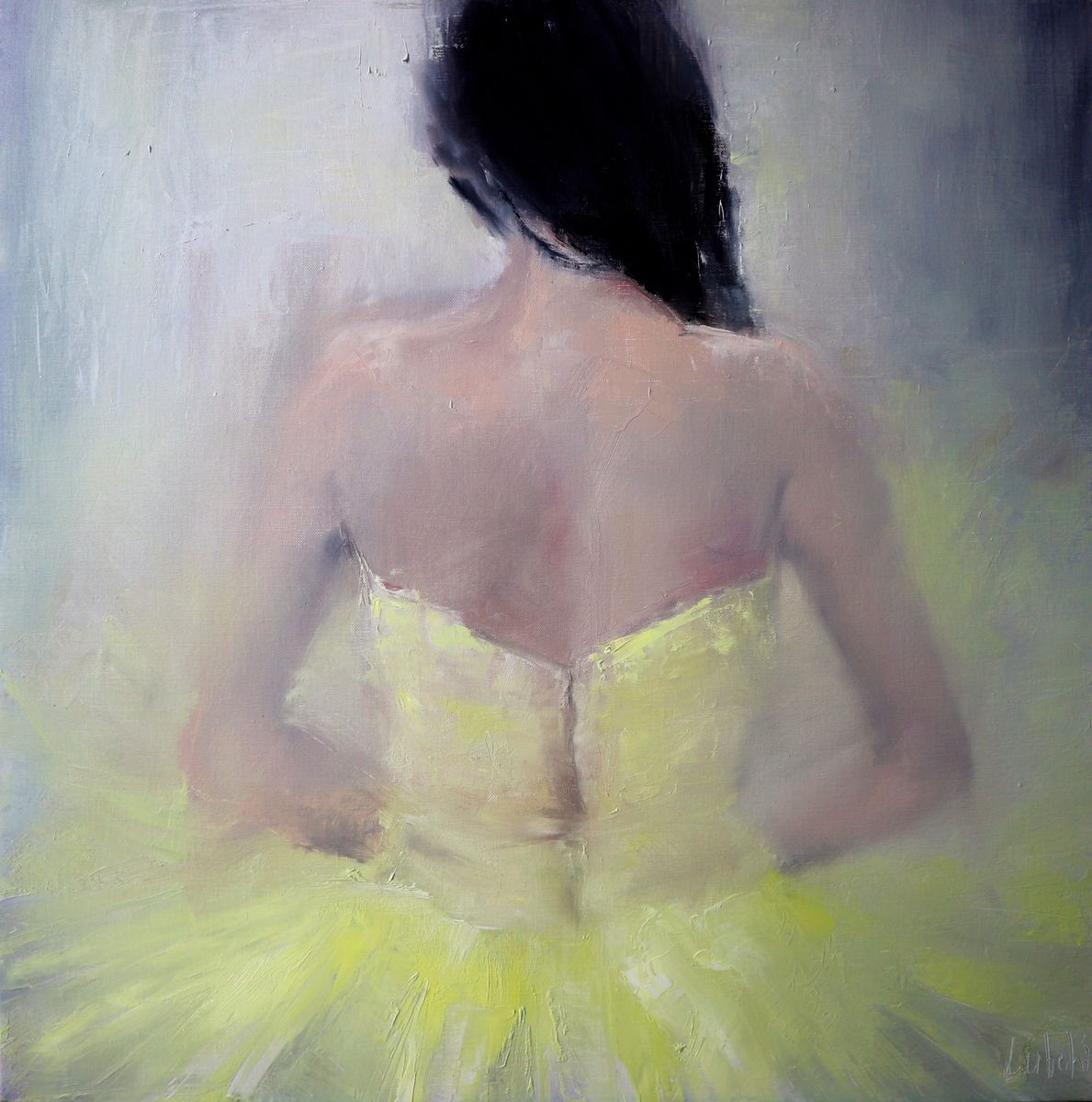 Ballerina oil painting by Anna Lubchik