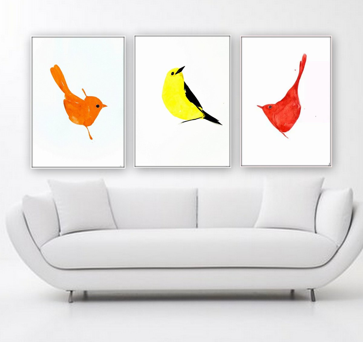 Impressionistic Animal Watercolour By Nadia Moniatis, 12 X 16", Birds, Original Artwork