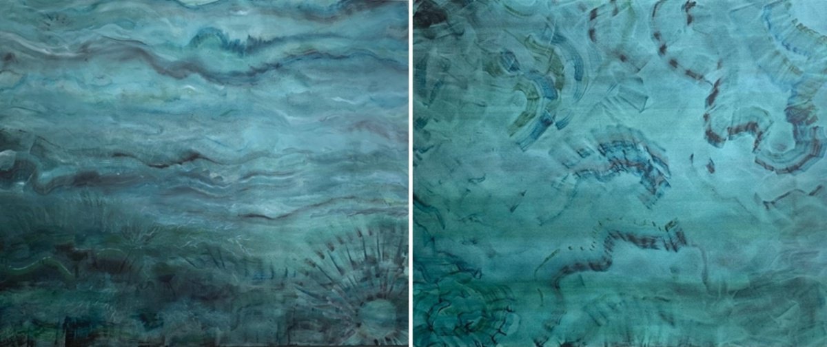 Impressionistic Abstract Acrylic Painting By Eliana Engler, 94 X 39, Na Imensidi?o, Original Artwork