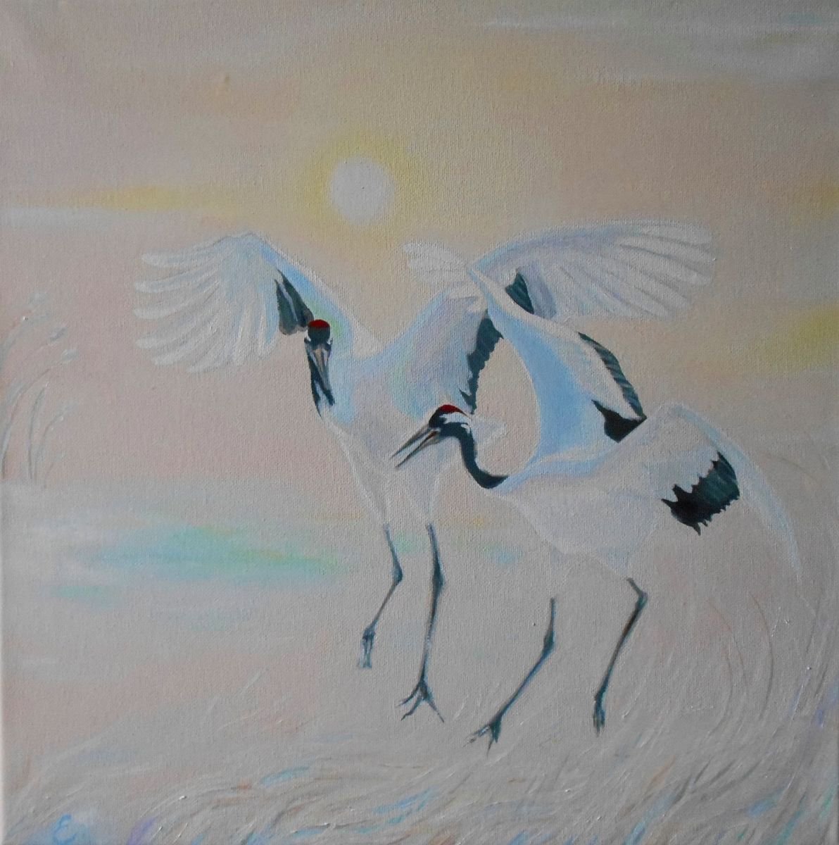 Dancing Cranes II by Evelina Miskunaite