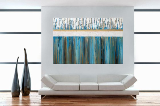 Summer Vibes - XL Large Modern Abstract Big Painting - Ready to Hang