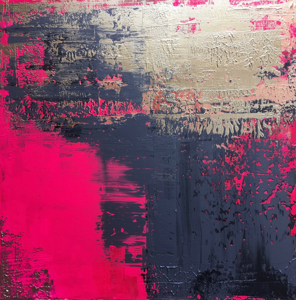 Pink/Grey/Gold No. 217 by Anabel Campbell