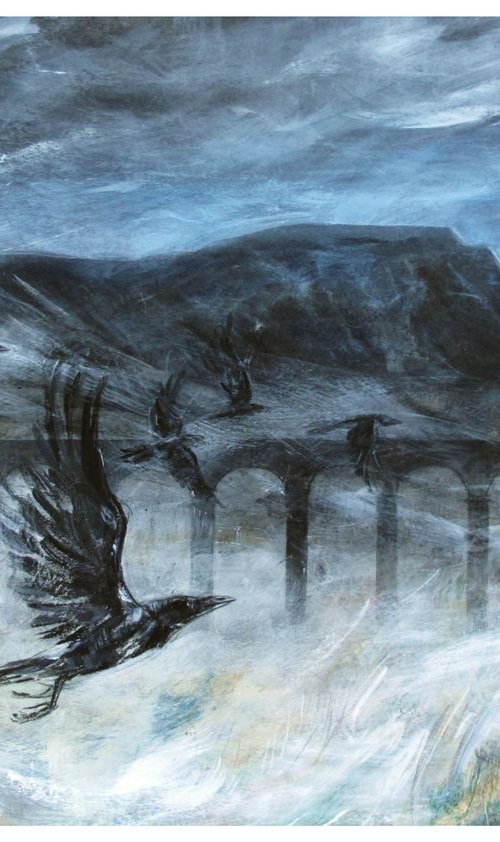 Crows, Ribblehead, Yorkshire by John Sharp